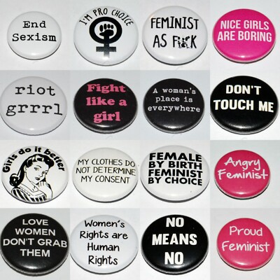 FEMINISM (VARIOUS DESIGNS) Button Badge 25mm / 1 inch FEMINIST WOMEN'S ...