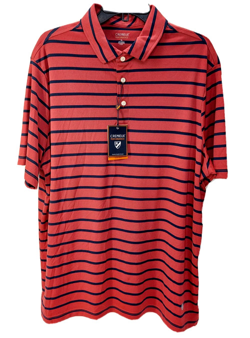 МУЖСКАЯ РУБАШКА ПОЛО В ПОЛОСКУ CREMIEUX PERFORMANCE С КОРОТКИМ РУКАВОМ ИЗ ПОЛИЭСТЕРА DC RED XL 5690₽