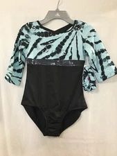 New Justice Girls Blue Dance Gymnastics Leotard & Scrunchie Long Sleeve Many sz