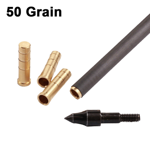 12pcs 50 Grain Brass Heavy Weight Arrow Inserts Base Archery ID6.2mm Arrow Shaft - Picture 10 of 12