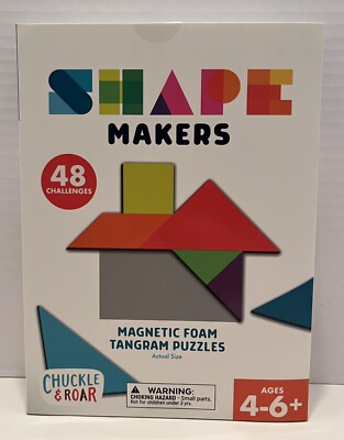 Chuckle & Roar Shape Makers - Magnetic Foam Tangram Puzzles 48 Challenges New
