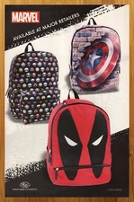 2016 Marvel Comics Backpacks Print Ad/Poster Deadpool Captain America Pop Art