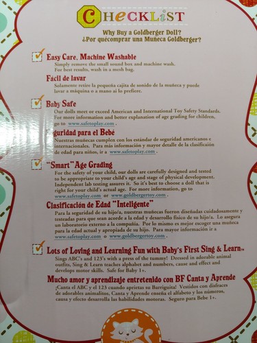GOLDBERGER "Baby's First" Sing and Learn ABC 123 New - Picture 4 of 4