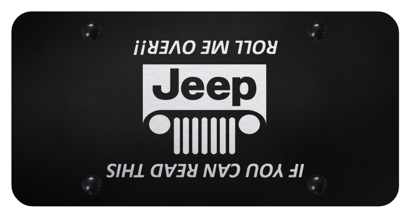 Jeep Grill Roll Me Logo Nameplate Laser Etched License Plate Official Licensed