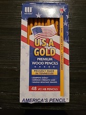 U.S.A. Gold American Wood #2 HB Pencils. 
