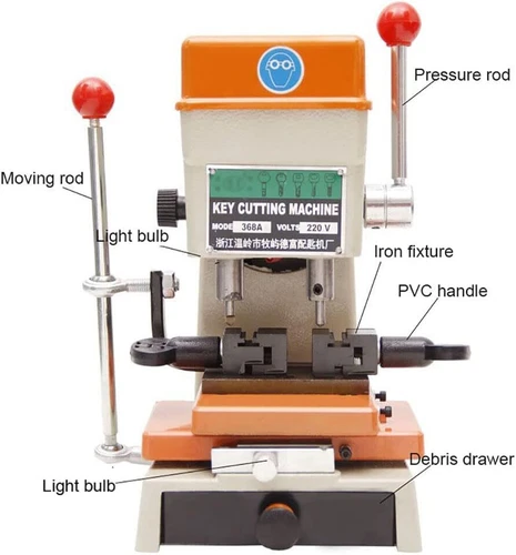 Keys Cutting Machine Keys Cutter Drill Machine Vertical Locksmith Tools 220V - Picture 5 of 13
