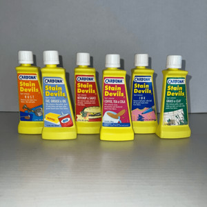 Vintage LOT OF 6 Carbona Stain Devils Stain Remover Rust Ink Fat Grease And More