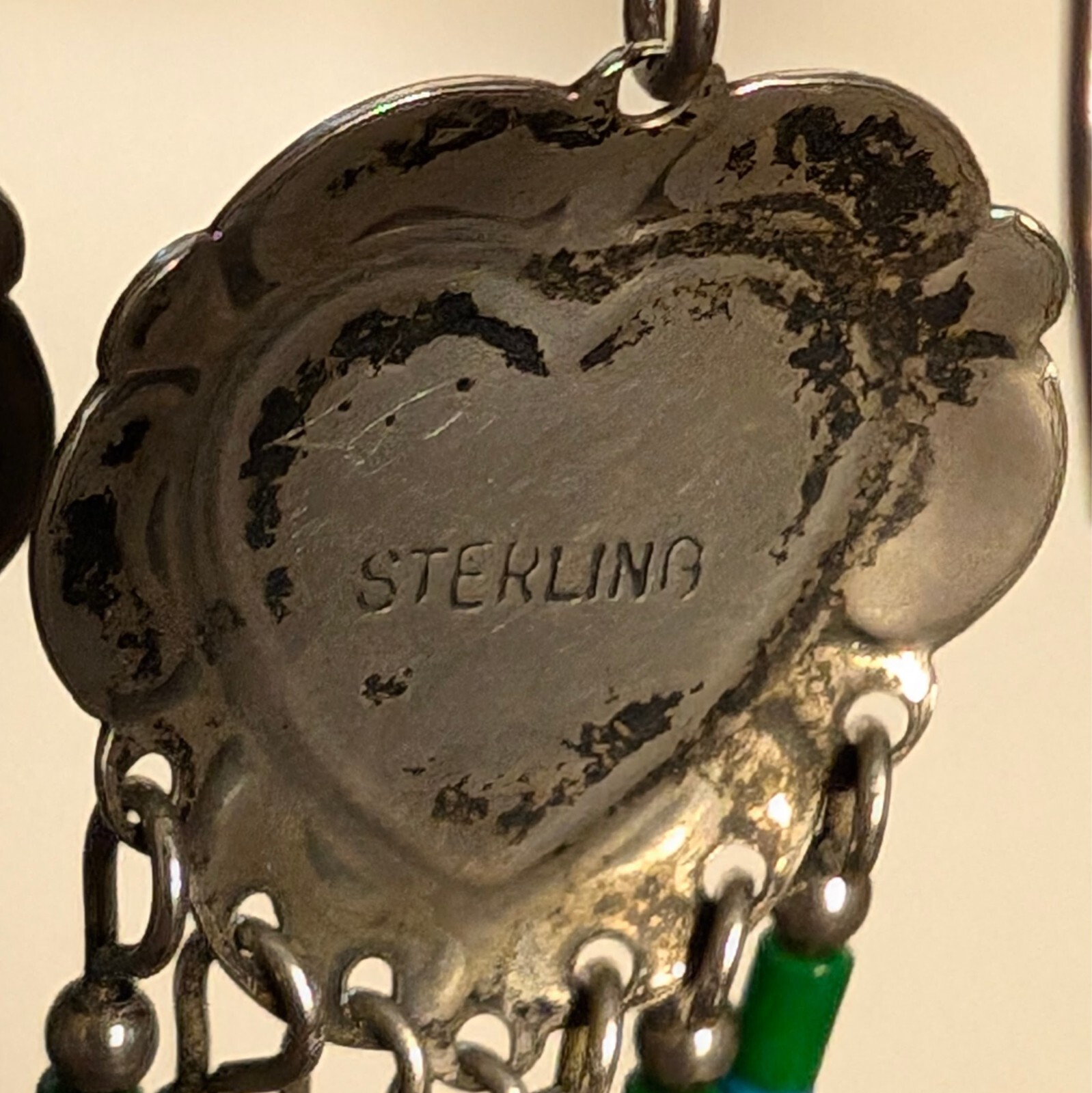 Sterling Silver Multi-Stone Inlay Dangle Drop Ear… - image 9