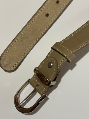 Armani Men's Beige Leather  Buckle Dress Belt 51'' x 1.25'' R3-O10