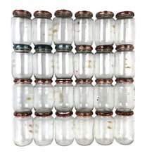 Lot of 24 Gerber Baby Food Jars Glass with Metal Lids 2.25 x 4"