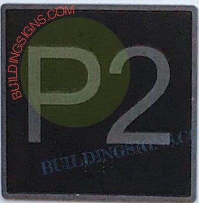 ELEVATOR FLOOR NUMBER P2 SIGN- ELEVATOR JAMB PLATE FLOOR parking-REF24-1027