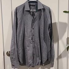 Hammer Made Men's Button Down Dress Shirt Size 43 16.5 Dark Teal Long Sleeve