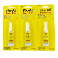 Fix-All Super Glue with Precision Applicator .07 OZ Tube, 3 Pack