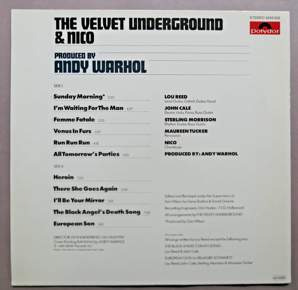Velvet Underground & Nico LP Andy Warhol Polydor 2459 358 Germany 1983 top MINT- - Bild 4 von 4