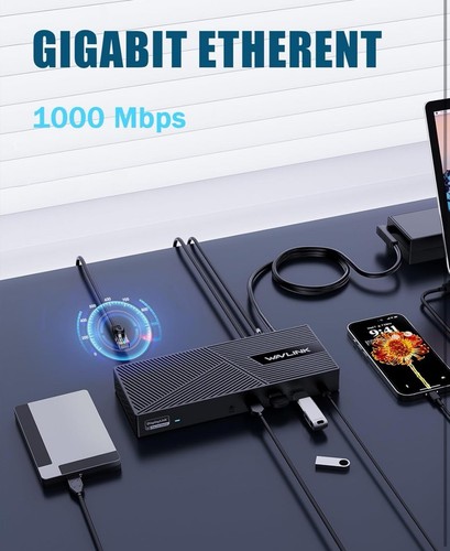 WAVLINK USB-C Dock 2/3/4 Monitors DisplayLink Docking Station w/Charging HDMI DP - 第 7/19 張圖片