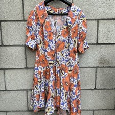 Free People Sugar Crush Floral Dress Size Medium Womens Midi