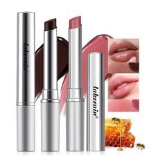 2Pcs Honey Lipstick Tinted Lip Balm, Black and Pink Lipstick, Hydrating Natural