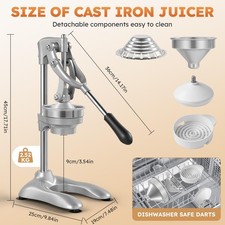 Hand Press Juicer Manual Fruit Juicer Squeezer Machine Citrus Orange Lemon Juice