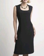 Nina McLemore Dress Sz 4 Classic,Sleeveless Sheath (LBD) Silk Cotton Made In USA