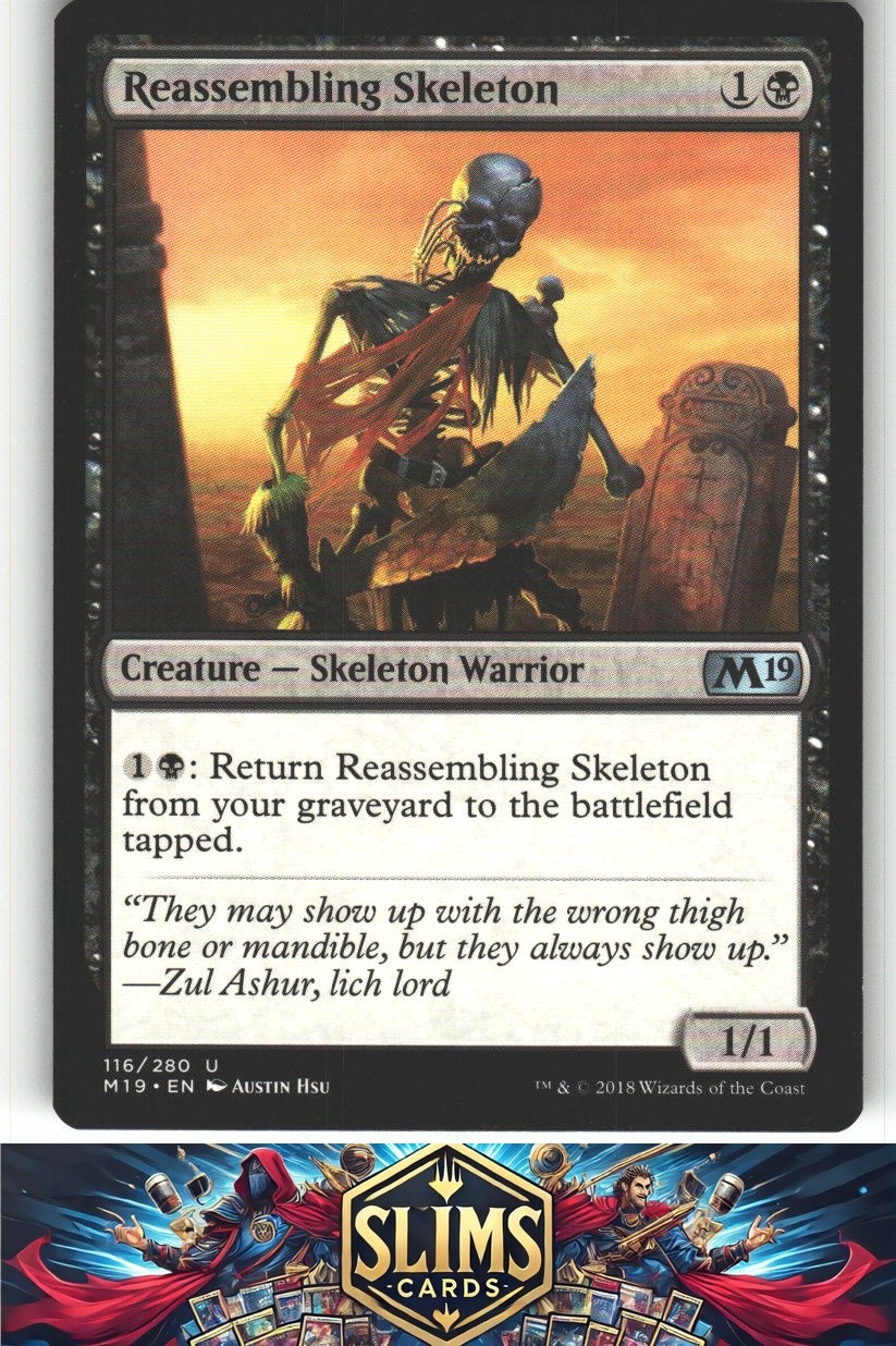 Reassembling Skeleton - Core Set 2019 - Uncommon - NM or Better - MTG - #116