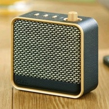 onn. Small Wi Fi Portable Speaker Bluetooth Apple AirPlay IP67 Black/Gold