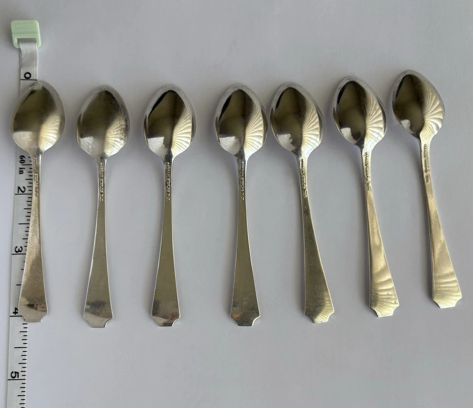 Juego de cucharas Gorham Fairfax de plata esterlina 7 piezas cucharas para bebé 4 pulgadas monograma B Foto 2 de 4
