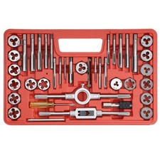 40 PCS Metric Tap and Die Set, Coarse Fine Thread Rethreading Tool Kit, Wrench