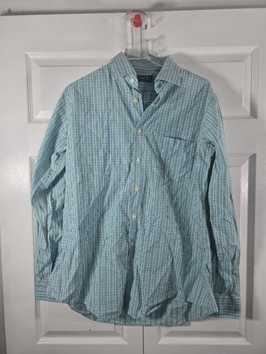 Gitman Bros, Gitman Bros plaid long sleeve shirt man large all cotton made in USA vintage