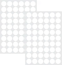 2 Sheets 108 Pcs Screw Hole Cover Stickers, 21 Mm/0.8 Inch Self-Adhesive White S