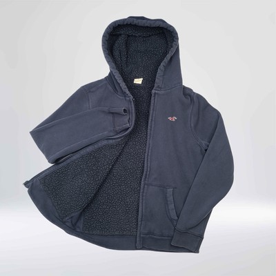 Hollister Hoodie Sherpa Vintage Hollister Men's Hoodie Jacket