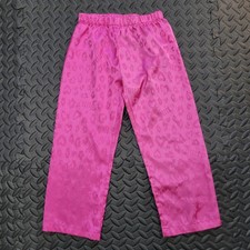 Juicy Couture Girls Pajama Pants Pink Logo Leopard Heart Sleepwear Size 4/5