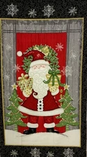 Santa Christmas Panel “ Winter Greetings” 23.5 X 42.5