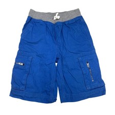 Hanna Andersson Epic Cargo Shorts 120 Kids 6-7 Baltic Blue Cotton Pull On