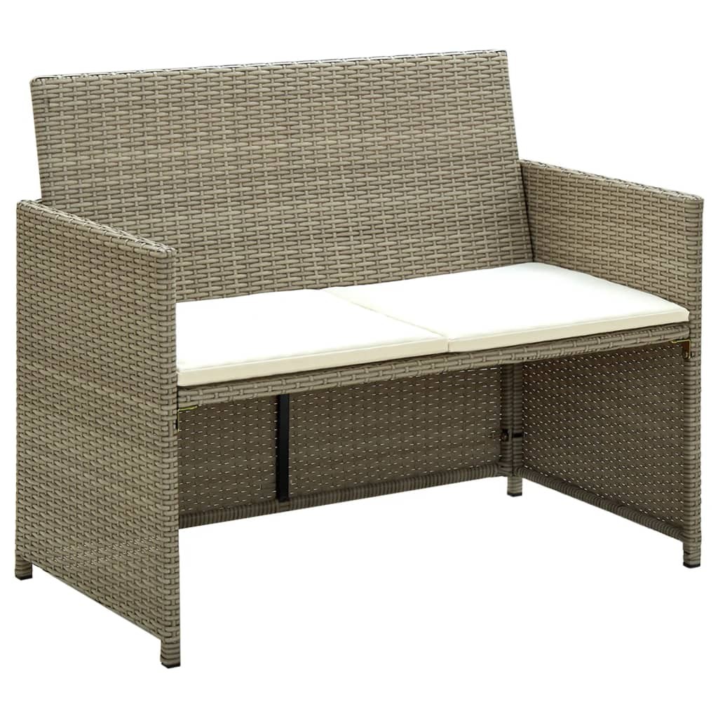 Divano Esterno 2 Posti vidaXL Beige | Polyrattan e Acciaio Robusto