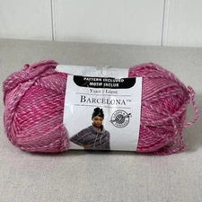 Loops & Threads BARCELONA Yarn 7 oz Peony BT-11 Bulky NEW Marled Twisted
