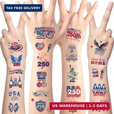 4th of July Temporary Tattoos 80 PCS 250 Anniversary USA Temporary Tattoos Indep