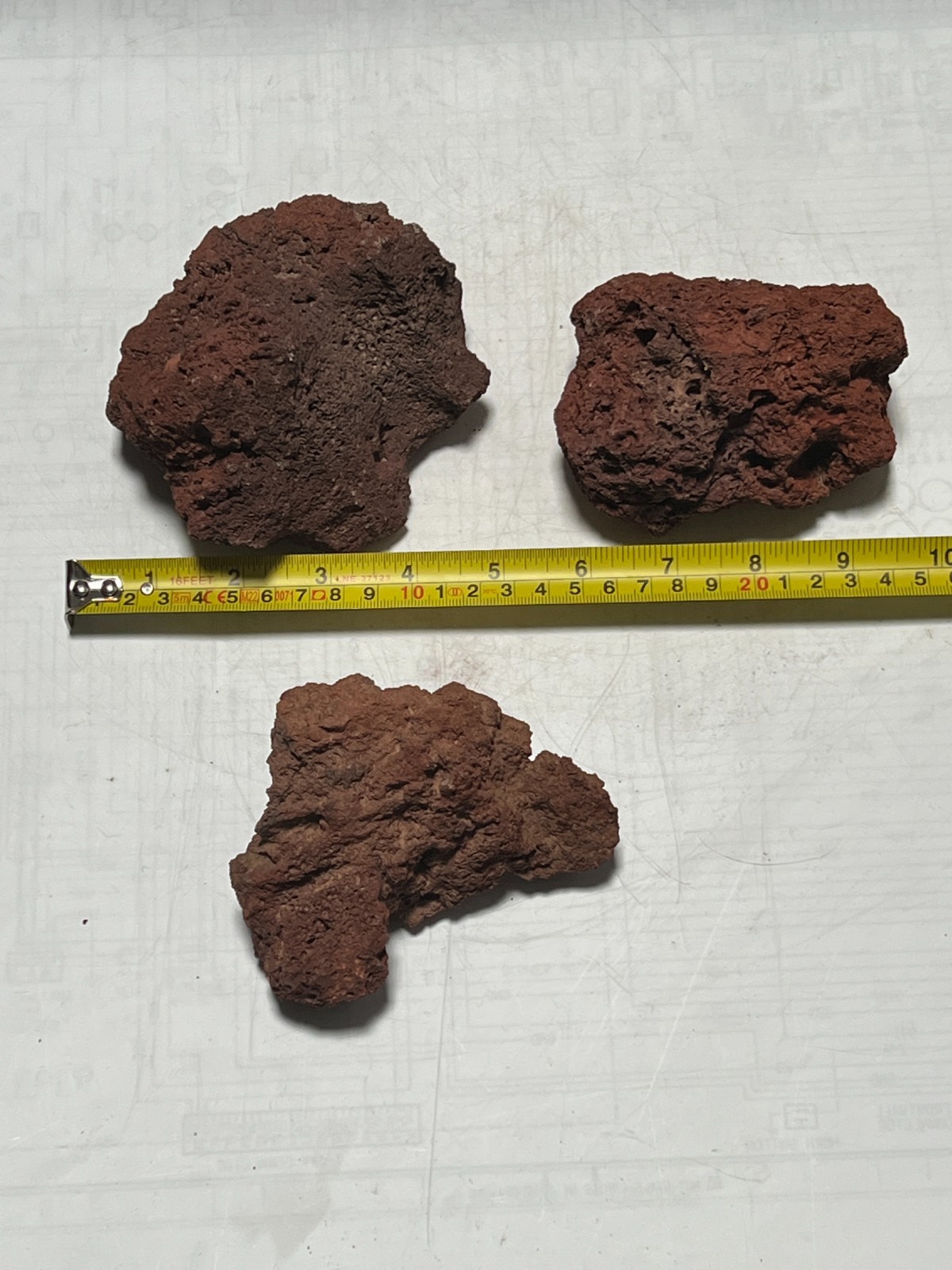 3) Natural Red Lava Rock Unique Volcanic Stone for Aquariums, Terrar