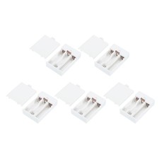 5Pcs 3 Slots AA USB Battery Holder with Cover and On-Off Switch, White