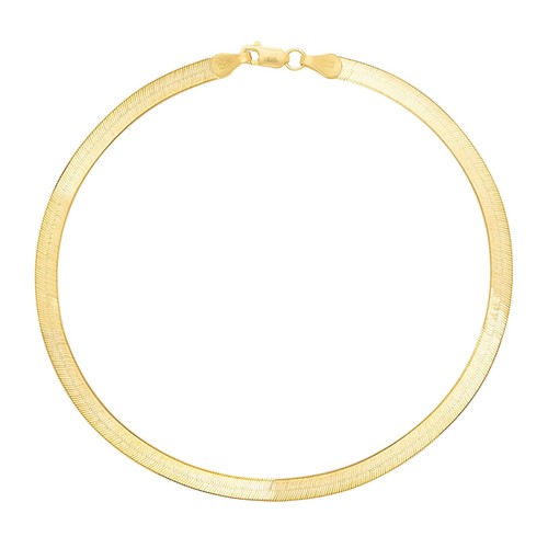 Floreo 14k Gelbgold 3mm Massiv Fischgrät Kette Halskette und Armband Set - Bild 8 von 8