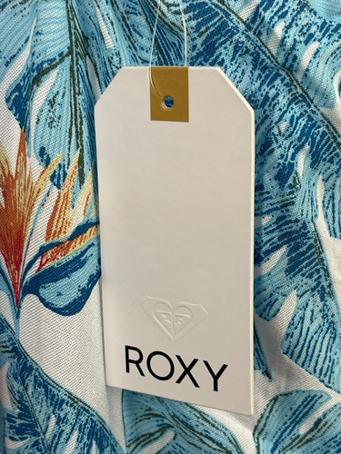 Roxy Halter Sleeveless Tropical Beach Palm Leaf Floral Mini Dress XS NWT - Picture 7 of 14