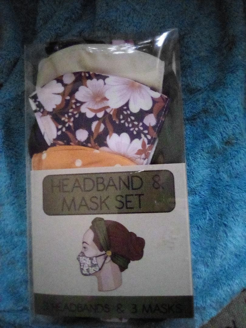headband and mask set 3 headbands and 3 masks unbranded brand new in plastic