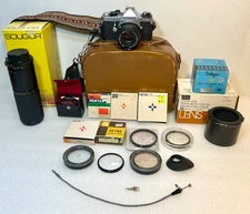 Pentax ME Super SE 35mm Film Camera w/ SMC Pentax-M 50mm f/2 Lens + Lenses Lot