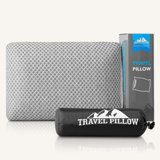 Travel Pillow Memory Foam Pillows, Camping Pillow-Compressible Medium Firm, Bre