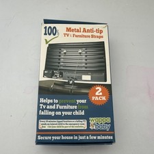 Wappa Baby Metal Anti-tip TV  Furniture Straps 2 Pack with Mounting Hardware