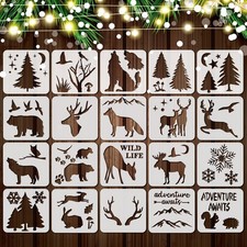20 Pieces Forest Animal Stencils for Painting on Wood Reusable Wildlife