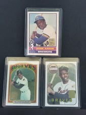Topps Hank Aaron 1971 1972 1974 Reprints Braves & Brewers Baseball Card Lot of 3