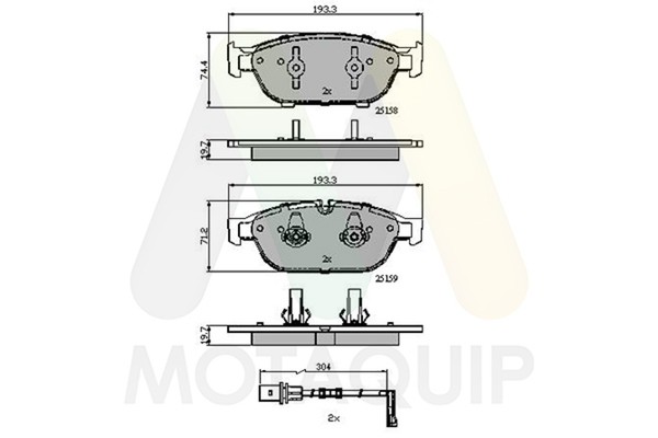Bremsbelagsatz Scheibenbremse Motaquip LVXL1709 FüR Audi A8 D4 4H2 4H8 4HC 4HL-image