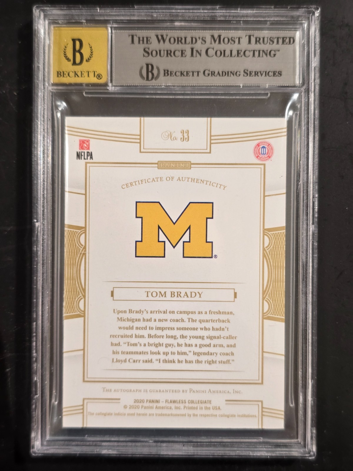 🔥 2020 PANINI FLAWLESS TOM BRADY #33 GREATS SIGNATURES GOLD AUTO SSP /10 🔥 view 4