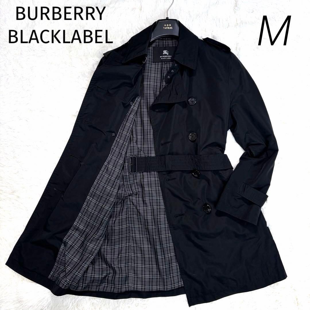 Burberry Black Label Trench Coat Asian fit M US size S Men's Polyester Authentic