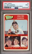 1965 Topps #5 AL RBI Robinson/Stuart/Mickey Mantle/Killebrew PSA 9  *INVAJ3577